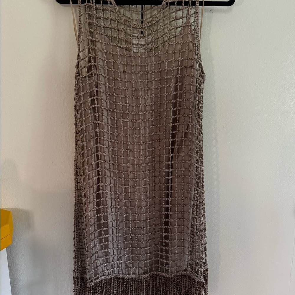 Zara Brown Sequin Embellished Mini Dress